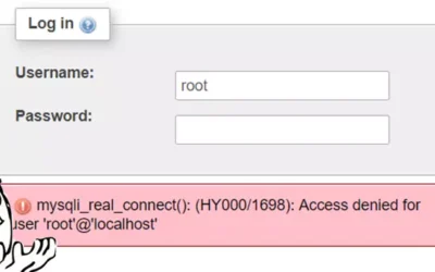 [Solved] mysqli_real_connect(): (HY000/1698): Access denied for user ‘root’@’localhost’