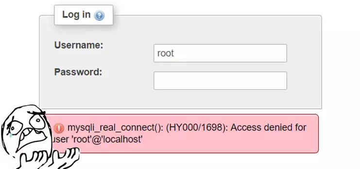 [Solved]-mysqli_real_connect():-(HY000/1698):