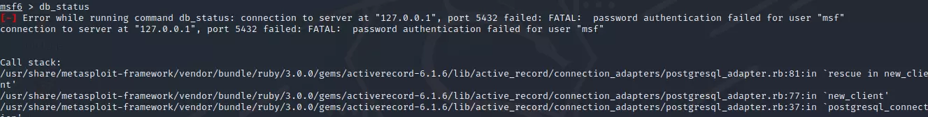 Localhost port 5432 failed