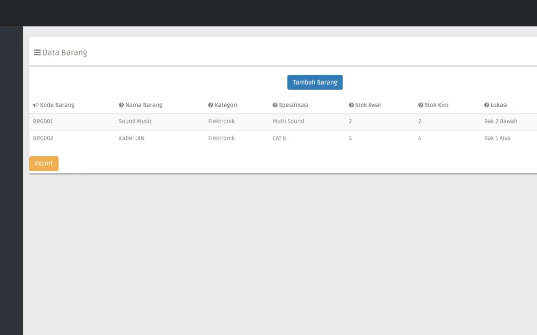 Sistem Informasi Peminjaman Barang WILDTRACK ADVENTURE