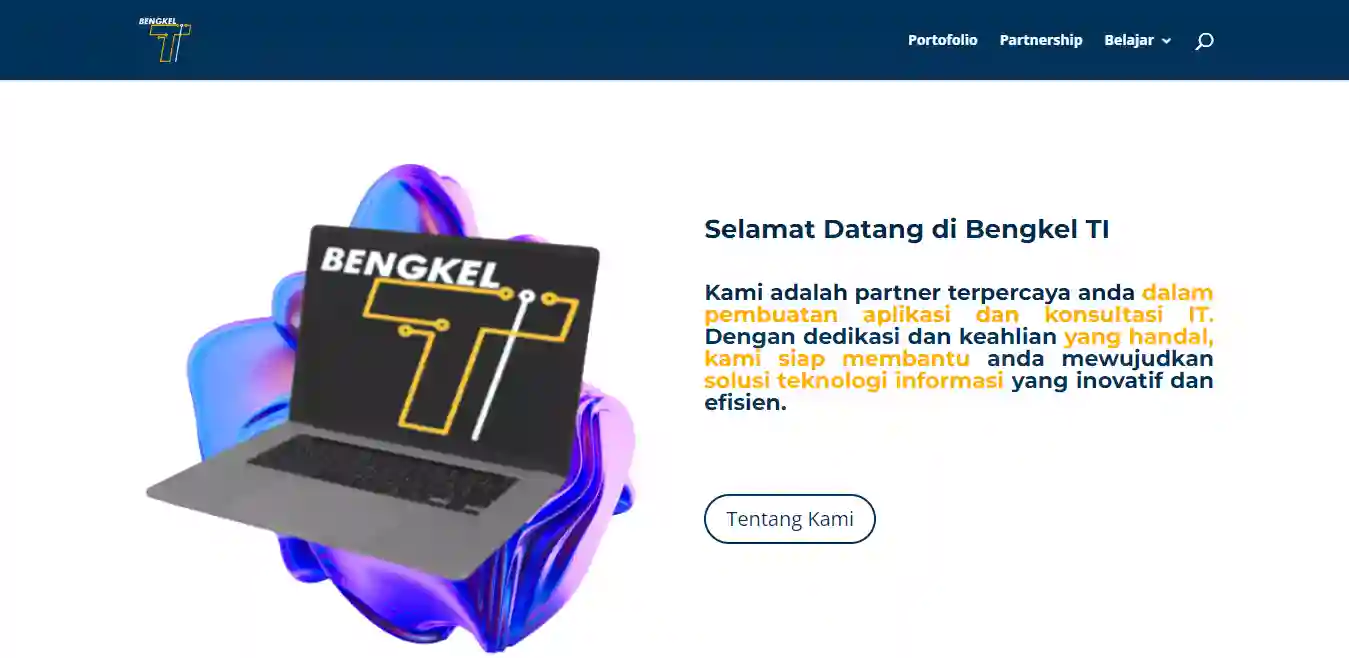 Desain Figma UI/UX Landing Page Bengkel TI - BengkelTI