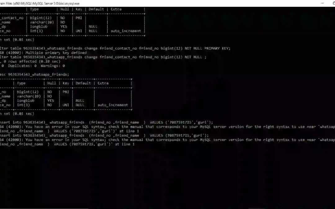 Error Code MySQL Pengertian beserta Penjelasannya